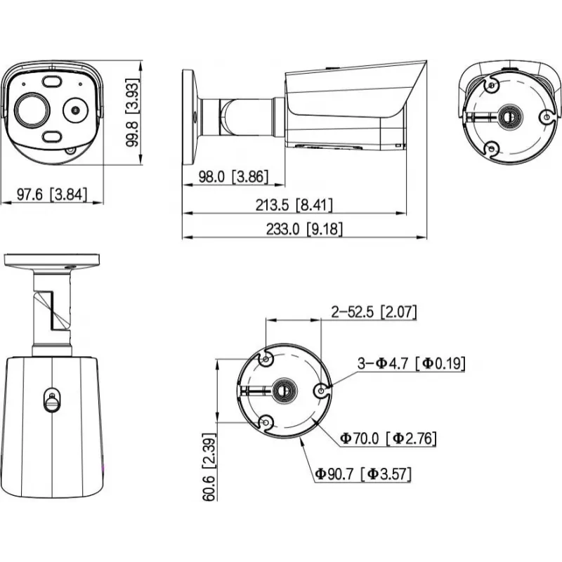 DAHUA TPC-BF1241-LB3F4-DW-S8-V1 telecamera IP bullet ibrida termica 4MP