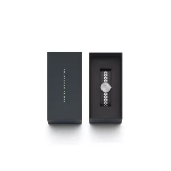 Daniel Wellington Quadro Mini Pressed Sheffield orologio da donna DW00100719 - cassa in acciaio oro rosa 22mm, quadrante bianco crema, cinturino in pelle italiana nero