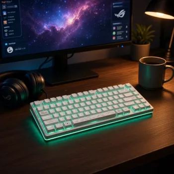Dark Project ALU81A Terra Nova White tastiera meccanica, switch G3MS Moonstone, US ANSI