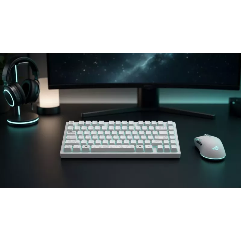 Dark Project ALU81A Terra Nova White tastiera meccanica, switch G3MS Moonstone, US ANSI