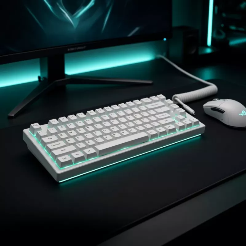 Dark Project ALU81A Terra Nova White tastiera meccanica, switch G3MS Moonstone, US ANSI