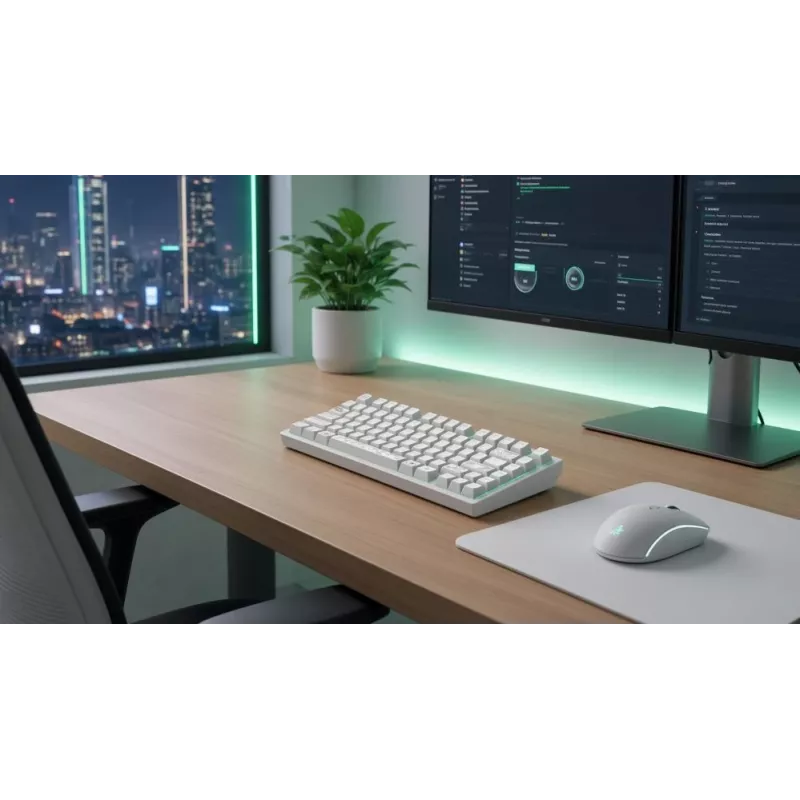 Dark Project ALU81A Terra Nova White tastiera meccanica, switch G3MS Moonstone, US ANSI
