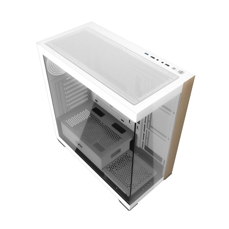 Darkflash DS900W case per computer mid-tower bianco, ATX, vetro temperato, senza ventole