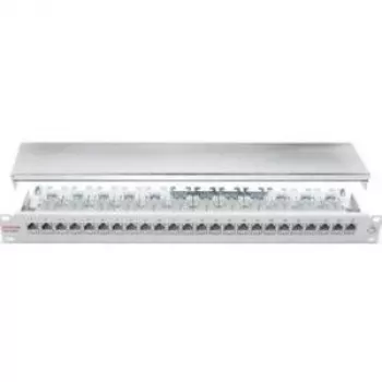 Dätwyler unilan CSA 24/8 patch panel schermato Cat.6A a 24 porte 1U, grigio chiaro RAL 7035 417980