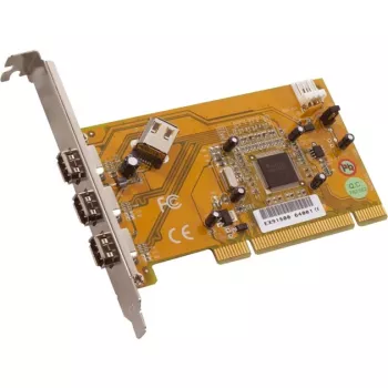 Dawicontrol DC-1394 scheda adattatore PCI Express FireWire 400 con 2 porte esterne + 1 interna, VIA VT6306, staffa low profile
