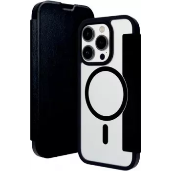 dbramante1928 Helsinki custodia folio MagSafe per iPhone 15 Pro, pelle nera con 3 scomparti per carte HE61CLBL1882