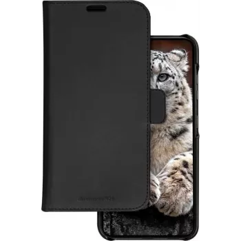 DBRAMANTE1928 Lynge custodia wallet per Samsung Galaxy A55 5G - pelle pieno fiore, nero LY55GTBL6143