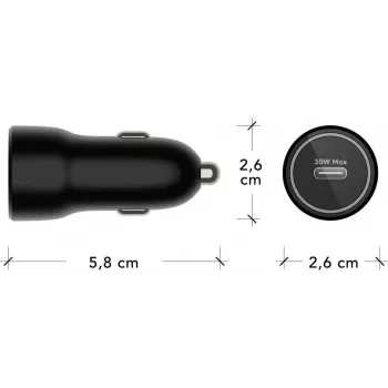 dbramante1928 Re-Charge 30W USB-C PD caricabatterie da auto - nero CC3000BL7081