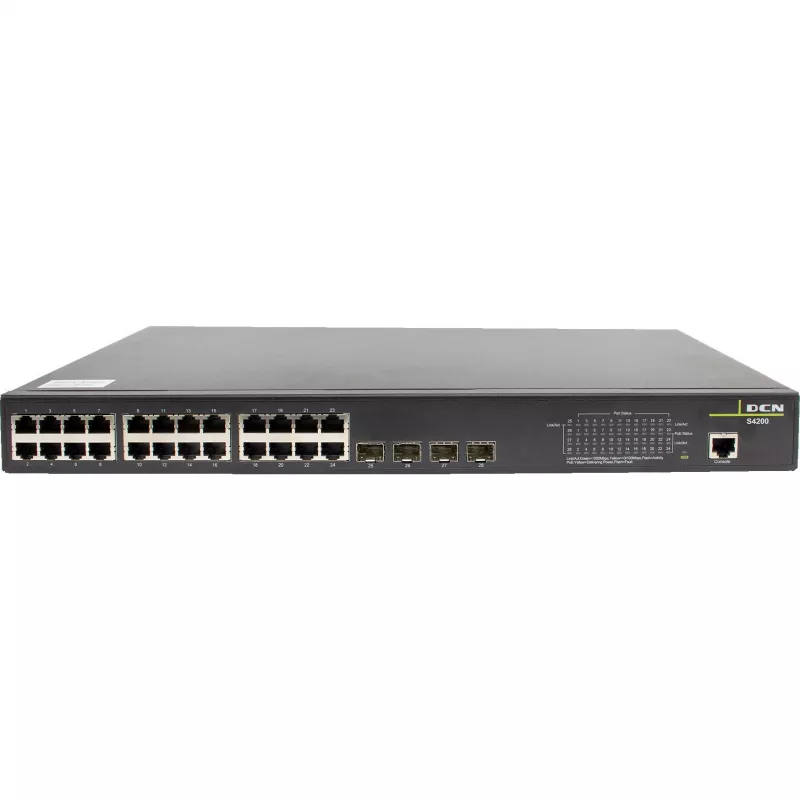 DCN S4200-28P-PL-SI-R2 switch managed Layer 2 PoE+, 24 porte Gigabit PoE+, 4x SFP, 200W
