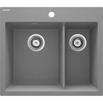 DEANTE Lavello da cucina in composito di granito 1,5 vasche con gocciolatoio - Graphite