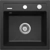 DEANTE Lavello da cucina in composito di granito a 1 vasca nero 780x490mm