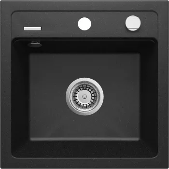 DEANTE Lavello da cucina in composito di granito a 1 vasca nero 780x490mm