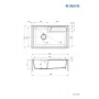 DEANTE Lavello da cucina in granito composito a 1 vasca nero 780x500mm