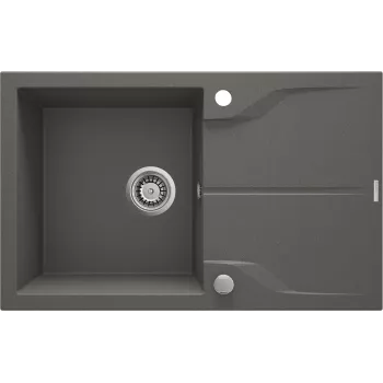 DEANTE lavello da cucina in granito composito 1 vasca con gocciolatoio integrato - nero (Nero) 780x435mm