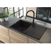 DEANTE lavello in granito 1 vasca con scolapiatti - Onyx Black, 620x500mm