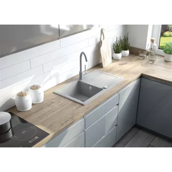 Lavello da cucina in granito DEANTE 1 vasca con gocciolatoio - Onyx, Fragranite, 620x500mm