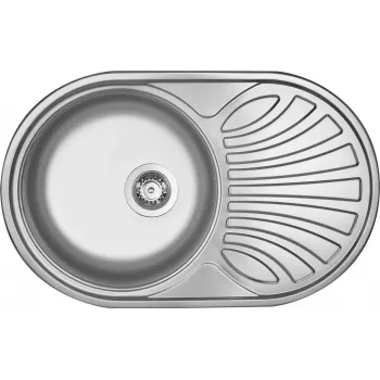 DEANTE Lavello 1 Vasca in Acciaio Inox con Gocciolatoio 780x430 mm Spazzolato