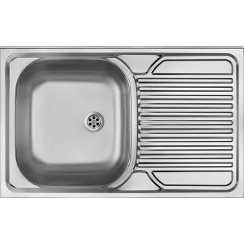 DEANTE lavello 1 vasca in acciaio inox con gocciolatoio destro - da incasso, 620x435 mm, AISI 304