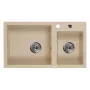 DEANTE lavello da cucina in composito di granito 2 vasche con gocciolatoio - beige