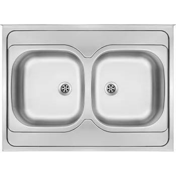 DEANTE lavello da cucina in acciaio inox a 2 vasche da appoggio 800x600 mm