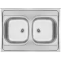 DEANTE lavello da cucina in acciaio inox a 2 vasche da appoggio 800x600 mm