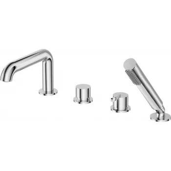 DEANTE Rubinetteria vasca a 4 fori con set doccia - oro, ottone, serie Arnika