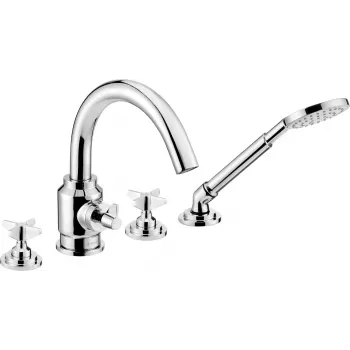 DEANTE Miscelatore vasca 4 fori con set doccia cromato serie Arnika