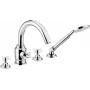 DEANTE Miscelatore vasca 4 fori con set doccia cromato serie Arnika