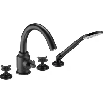 DEANTE Miscelatore vasca 4 fori con set doccia cromato ottone Arnika