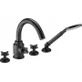 DEANTE Miscelatore vasca 4 fori con set doccia cromato ottone Arnika