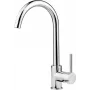 DEANTE Alga Miscelatore monocomando per cucina con becco orientabile, cromo, corpo in ottone, cartuccia in ceramica, raccordi flessibili G 3/8