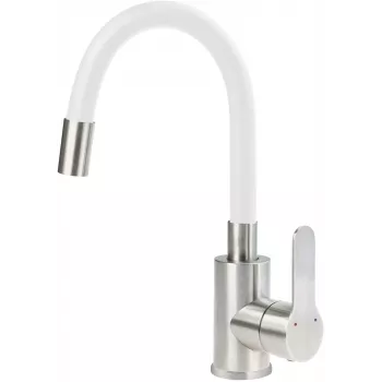 DEANTE Arnika BLU_W240 Miscelatore lavabo monocomando con bocca curva, cromato