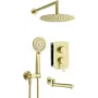 DEANTE Arnika Set doccia incasso con bocchetta vasca, oro, soffione 250 mm