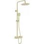 DEANTE Arnika Nero Soffione doccia con rubinetto doccia - nero opaco, testa rotonda 250 mm, miscelatore monoleva, montaggio a parete