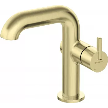 DEANTE rubinetto lavabo con bocca rettangolare, Nero opaco, ottone, miscelatore a leva, montaggio a parete, serie Arnika