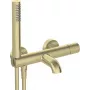 DEANTE Miscelatore per vasca con set doccia – miscelatore monocomando da parete, cromo, ottone, cartuccia in ceramica, tubo flessibile in acciaio inox 150 cm