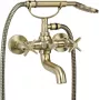 DEANTE Rubinetto vasca con set doccia, nero opaco, montaggio a parete, miscelatore monocomando, ottone, 2 fori, interasse 150 mm
