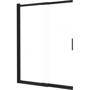 DEANTE Parete doccia 100x140 cm anta singola a parete ESG telaio in alluminio nero opaco