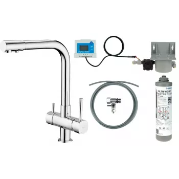 DEANTE BCHF065M rubinetto cucina 3 vie con set filtro acqua, nero opaco