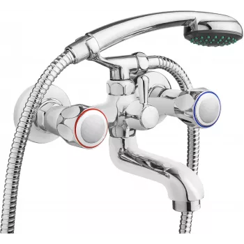 DEANTE BON 011D miscelatore monocomando vasca con set doccia, nero opaco, montaggio a parete