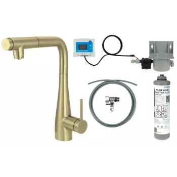 DEANTE BREFR75M Rubinetto da cucina con sistema di filtrazione acqua, beccuccio estraibile, cromato