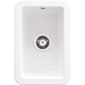 DEANTE Lavello in ceramica a vasca singola con scolapiatti integrato, Bianco, 780x500 mm