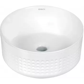 DEANTE Lavabo da appoggio in ceramica asimmetrico Bianco scarico 45mm