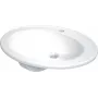 DEANTE Lavabo da incasso in ceramica con piano porta rubinetteria, 600x450x170 mm, bianco, lucido, serie Como