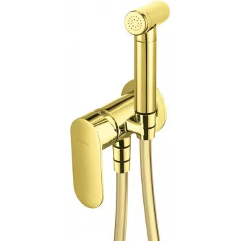 DEANTE Miscelatore bidet da incasso con doccetta Bidetta, cromato, ottone, monocomando, cartuccia in ceramica 35 mm, attacco G1/2 pollice, tubo 120 cm, montaggio a parete