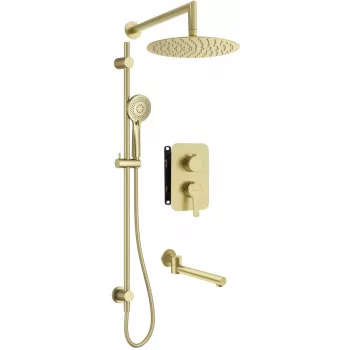 DEANTE Set doccia incasso con scatola miscelatrice, oro, soffione 250 mm, miscelatore monocomando