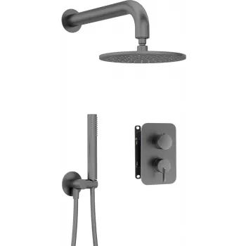 DEANTE Set doccia incasso con scatola miscelatrice - soffione - nero opaco