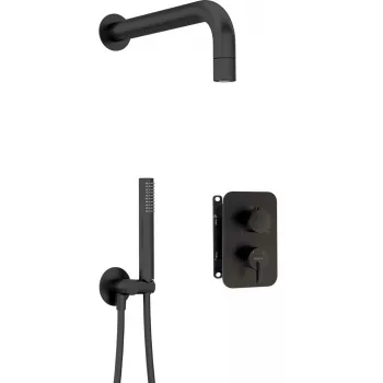 DEANTE Set doccia incasso con miscelatore BOX - con soffione, nero opaco