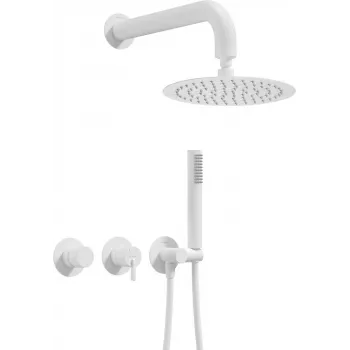 DEANTE set doccia da incasso con soffione - miscelatore orizzontale, cromo, soffione rotondo 250 mm, serie Arnika