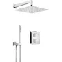 DEANTE set doccia incasso con BOX termostatico, nero opaco, 2 uscite, soffione 25 cm